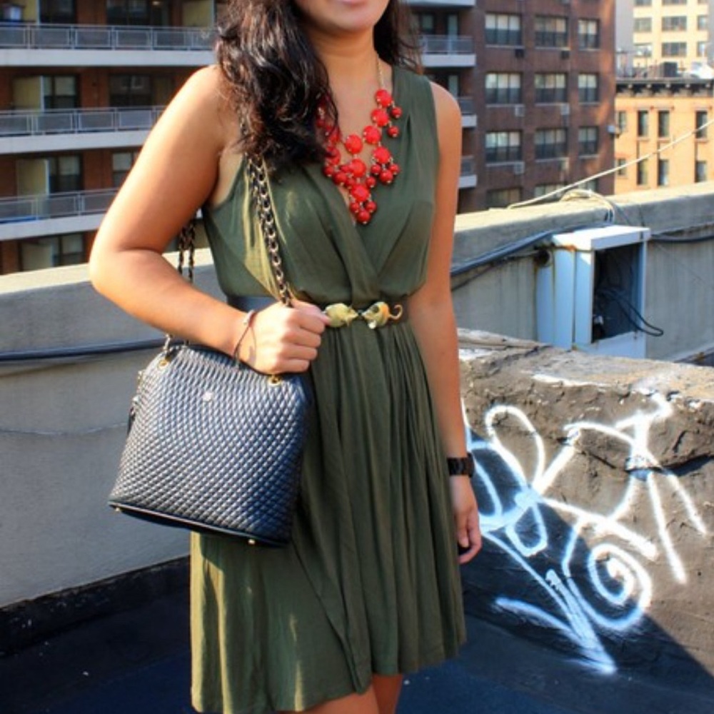 Red J. Crew Bubble Fashion Necklace